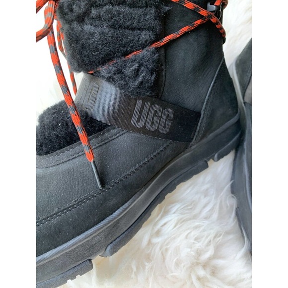 UGG Women's Classic Weather Hiker Black Shearling Boots 10 EU 41 - Picture 6 of 12